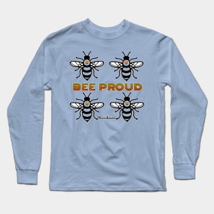 BEE PROUD. Celebrate Manchester Pride with this bee design with rainbow hearts Long Sleeve T-Shirt